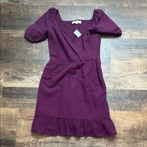 LOFT Deep Purple Midi Dress